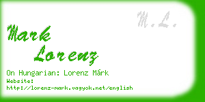 mark lorenz business card